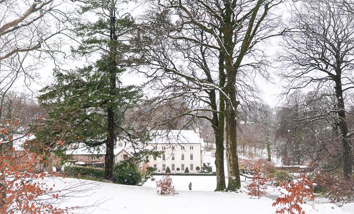 Country house external with snow